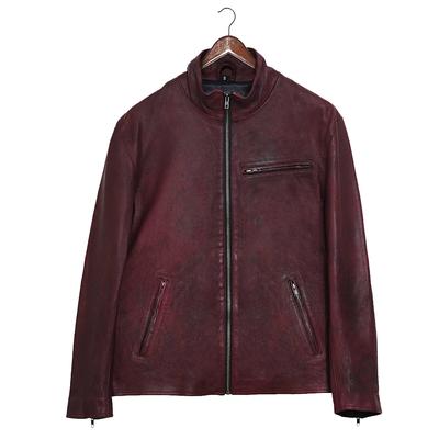 Premium Slim Fit Burgundy Leather Jacket for Men - Genuine Slim Fit