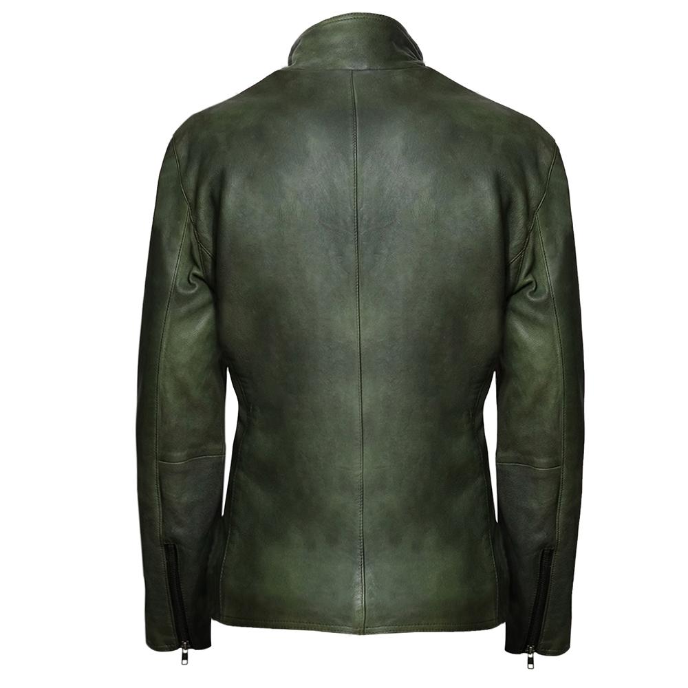 EASY RIDER Lim Fit Green Leather Jacket for Men - Genuine Slim Fit