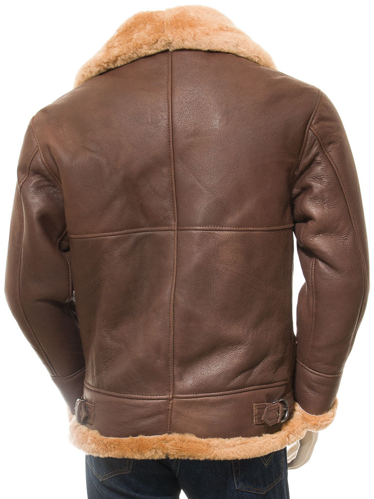 Premium Men Classic Fashion Leather Jacket with Fur Collar