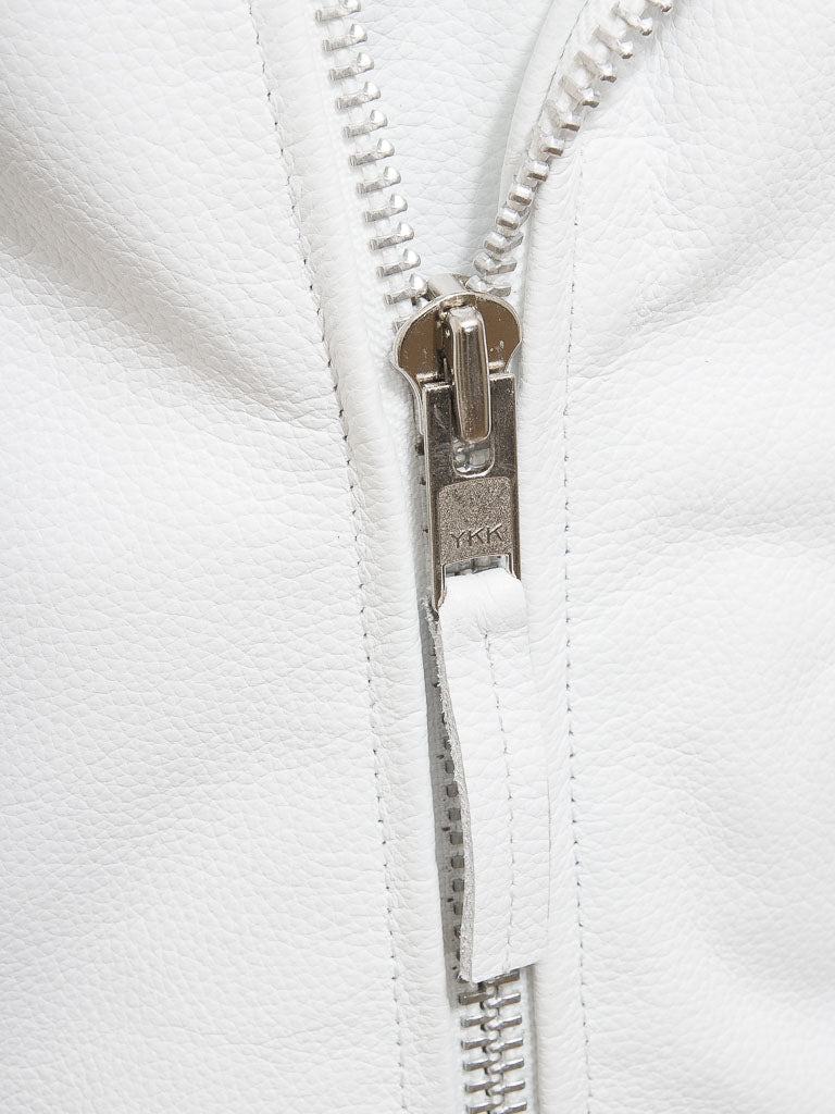 White Fashion Men Biker Leather Jacket