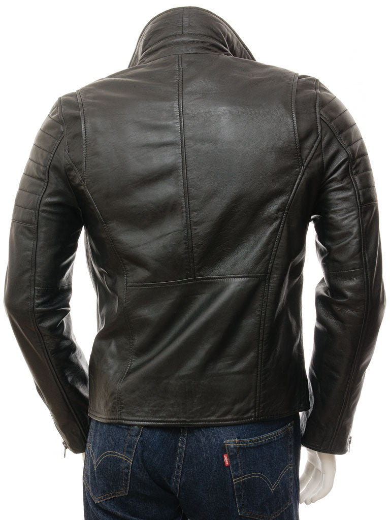 Black Fashion Men Biker Leather Jacket