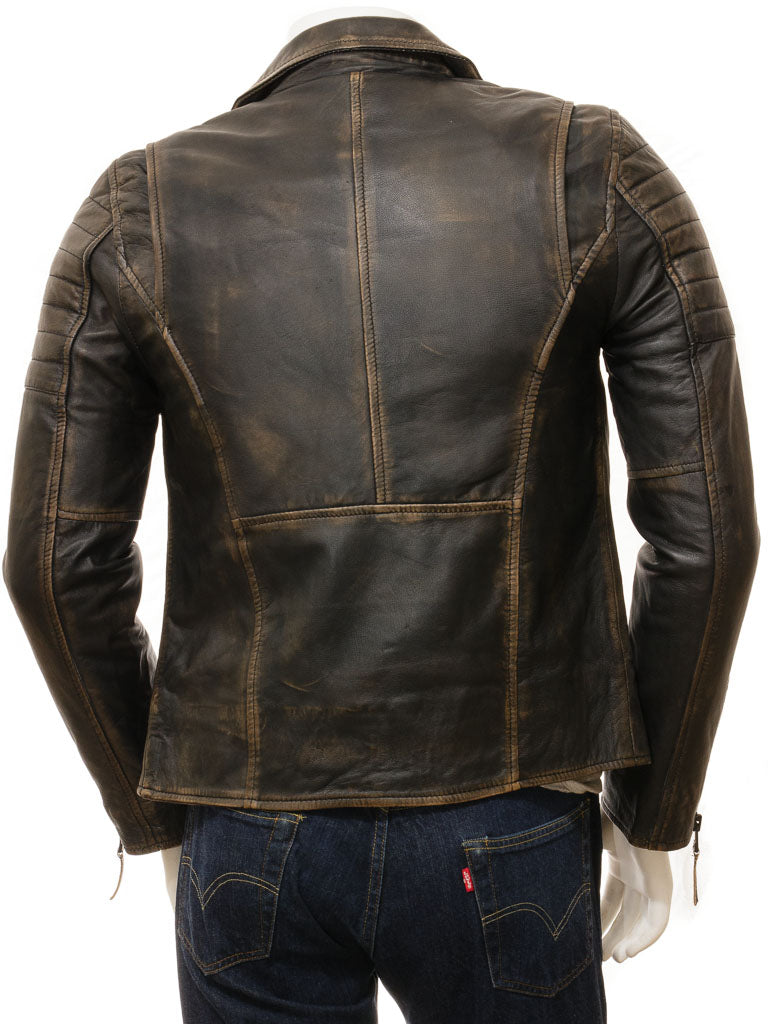 Brown Fashion Men Biker Leather Jacket