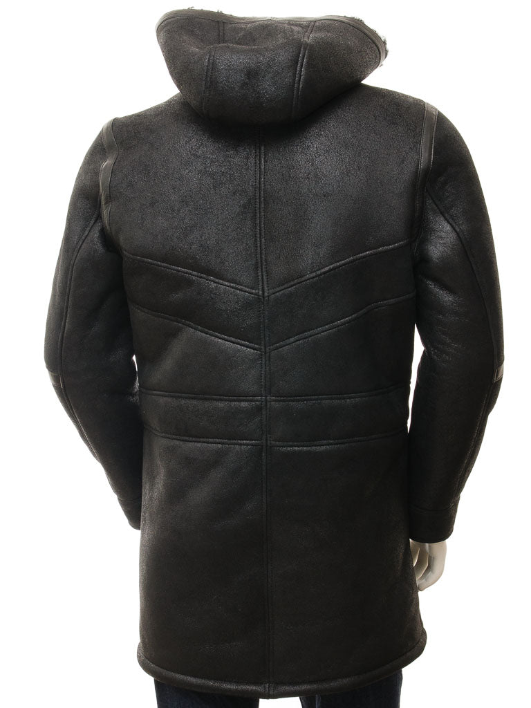 Premium Men Classic Fashion Leather Black Coat
