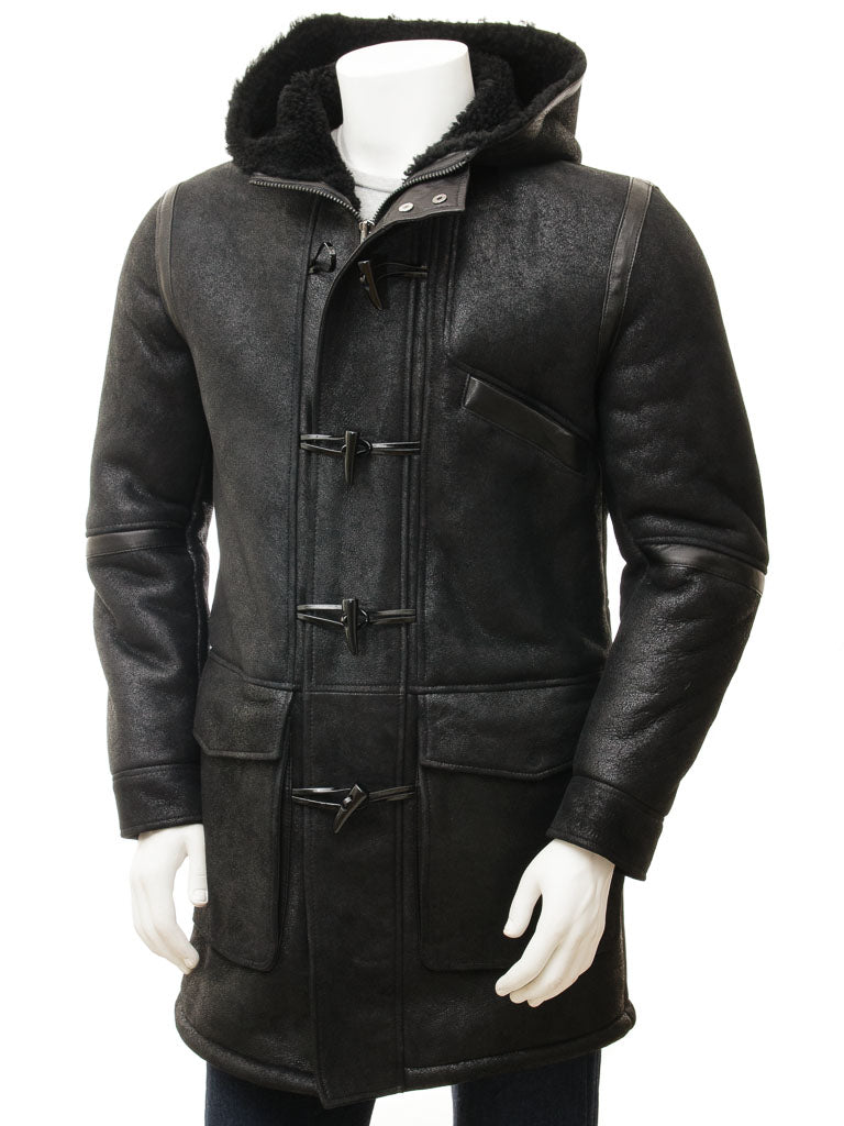 Premium Men Classic Fashion Leather Black Coat