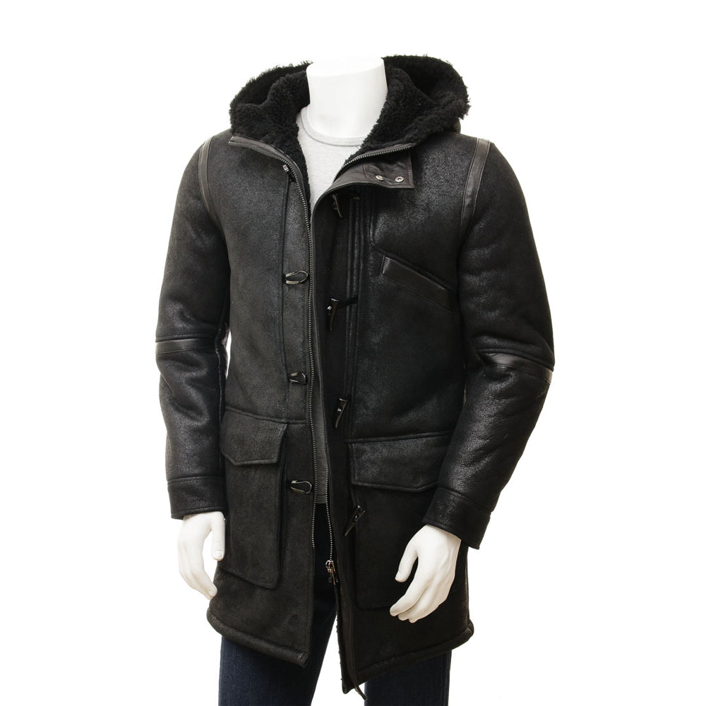 Premium Men Classic Fashion Leather Black Coat