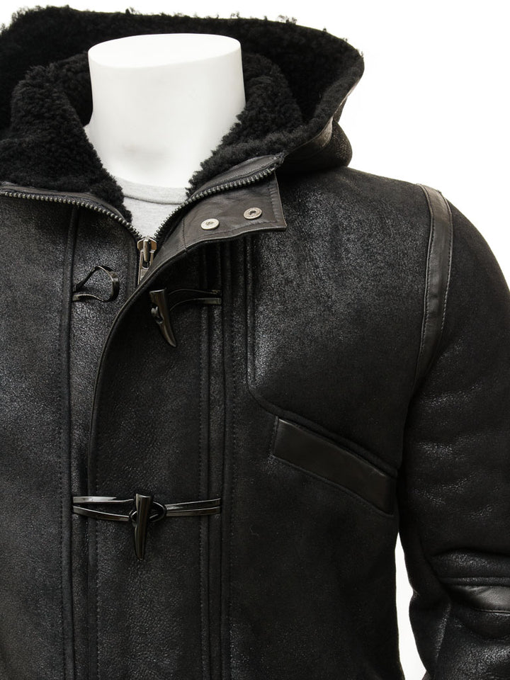 Premium Men Classic Fashion Leather Black Coat