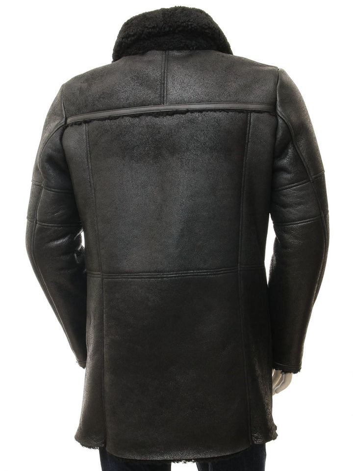 Premium Men Classic Fashion Leather Black Coat