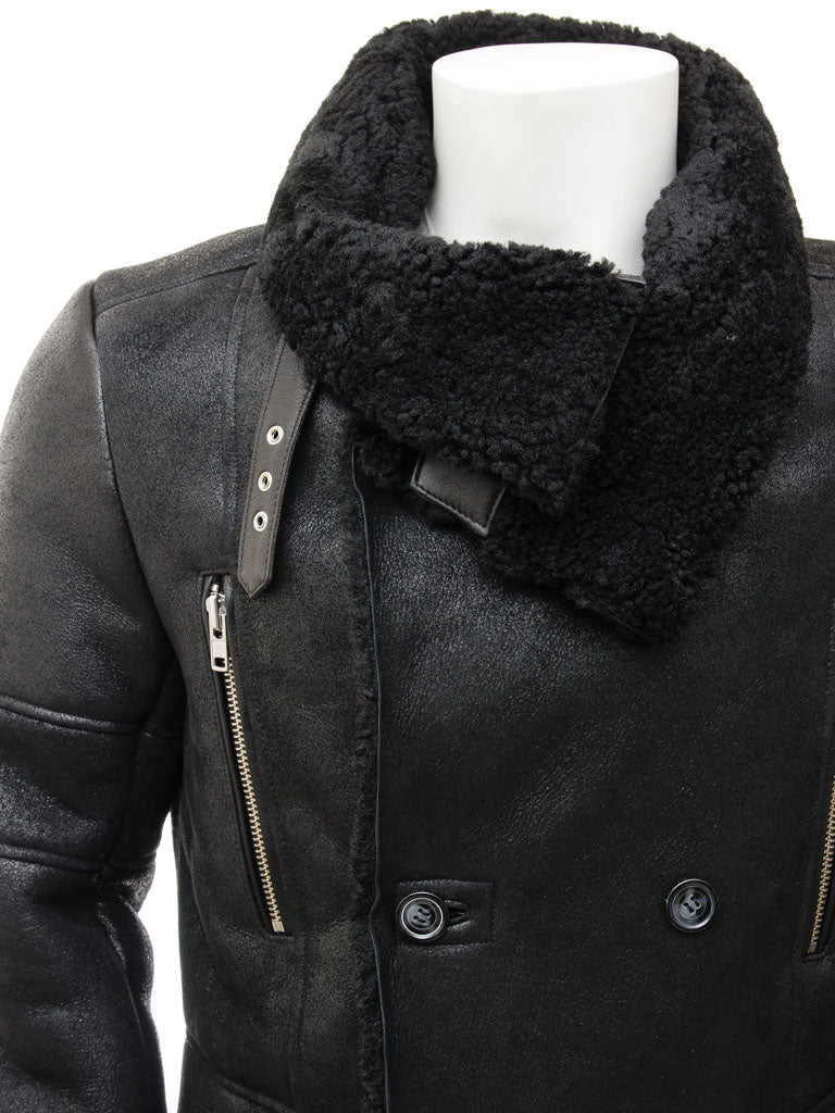 Premium Men Classic Fashion Leather Black Coat