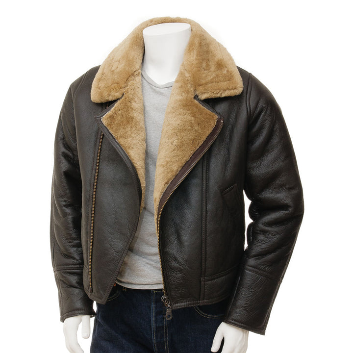 Premium Men Classic Fashion Leather Jacket with Fur Collar