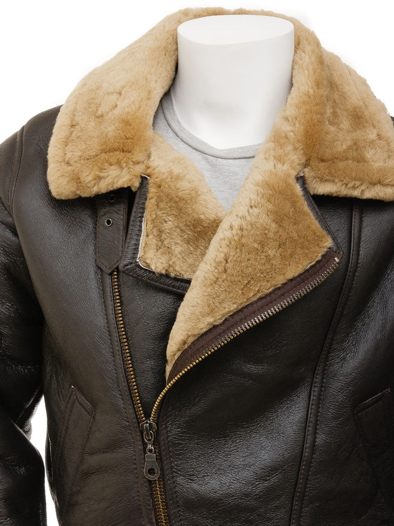Premium Men Classic Fashion Leather Jacket with Fur Collar