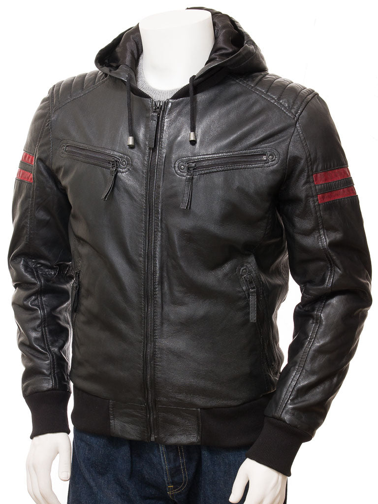 Black Fashion Men Biker Leather Jacket