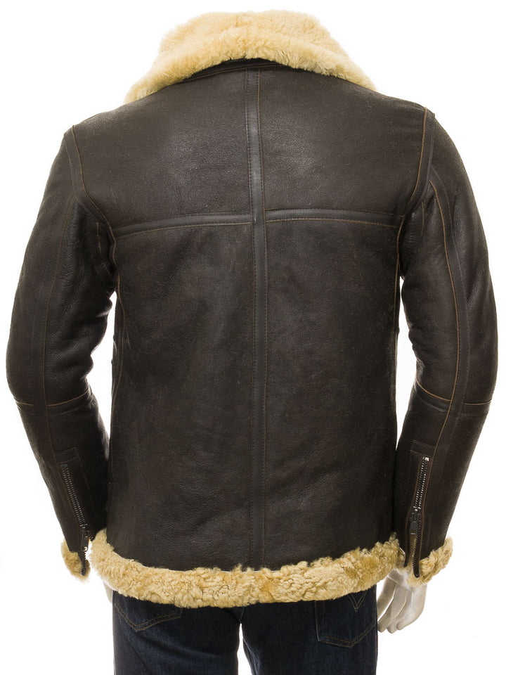 Premium Men Classic Fashion Leather Jacket with Fur Collar