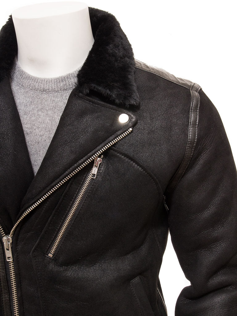 Premium Men Classic Fashion Leather Jacket with Fur Collar