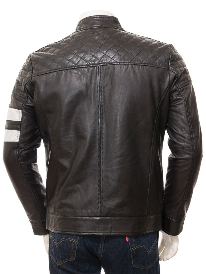 Black Fashion Men Biker Leather Jacket