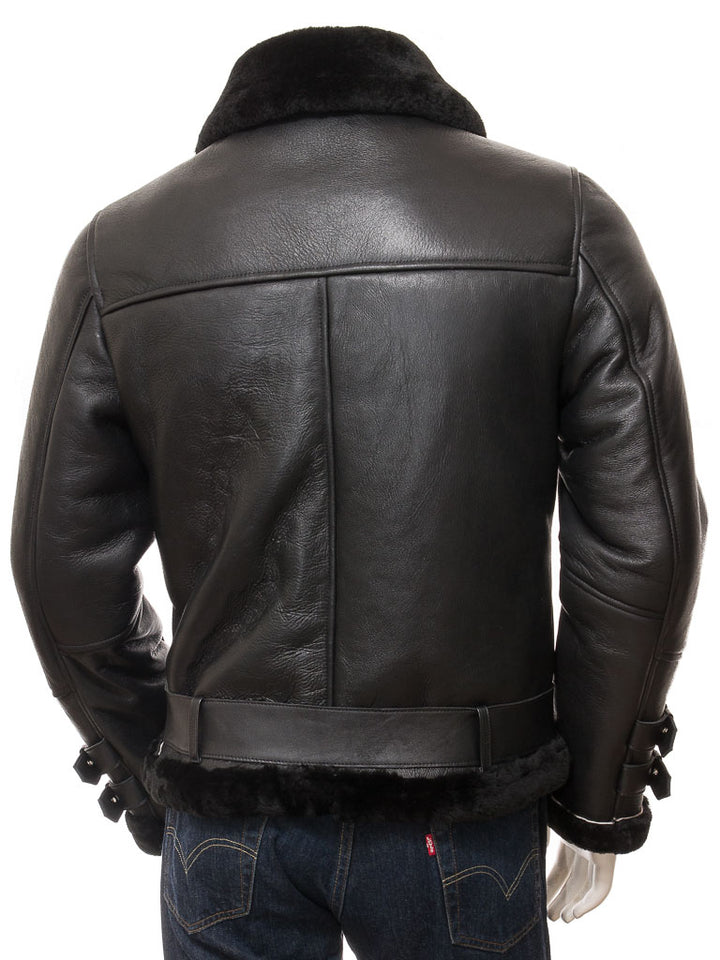Premium Men Classic Fashion Leather Jacket with Fur Collar
