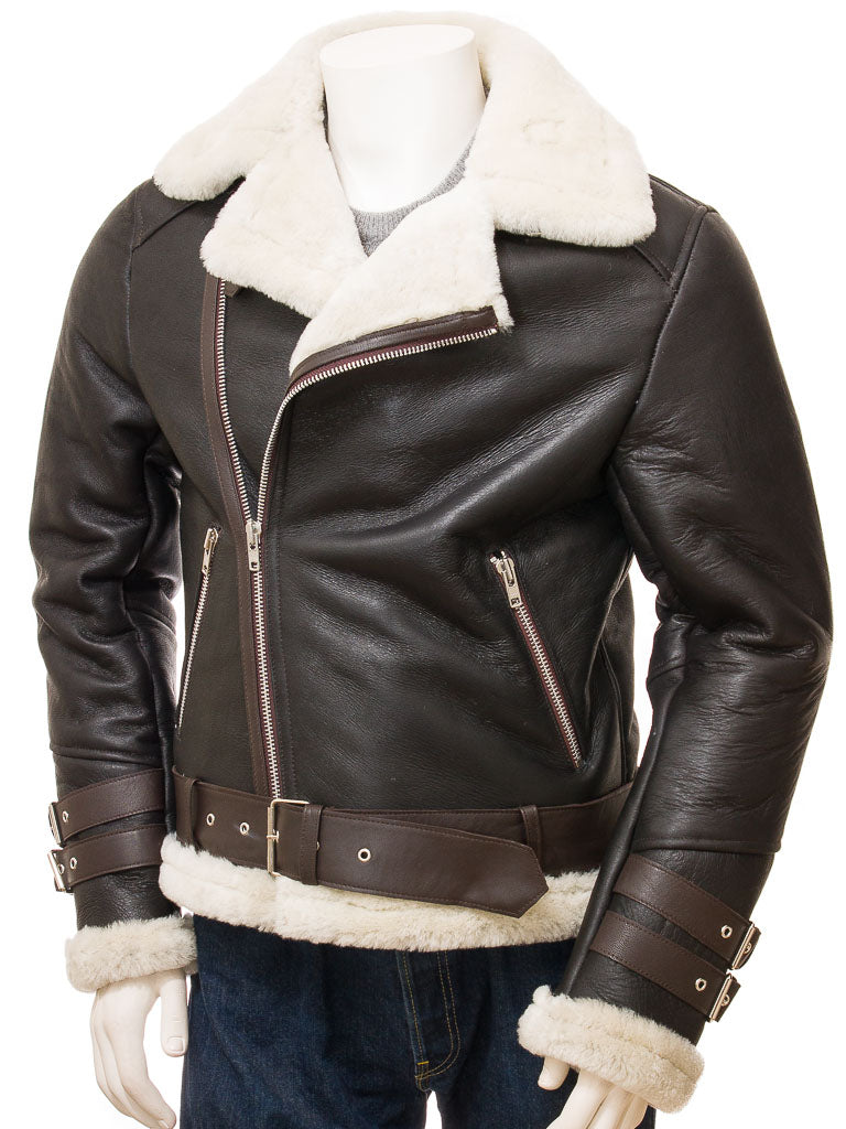 Premium Men Classic Fashion Leather Jacket with Fur Collar