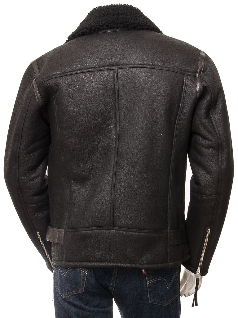 Premium Men Classic Fashion Leather Jacket with Fur Collar
