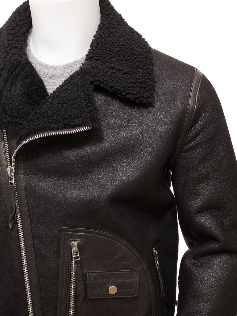 Premium Men Classic Fashion Leather Jacket with Fur Collar