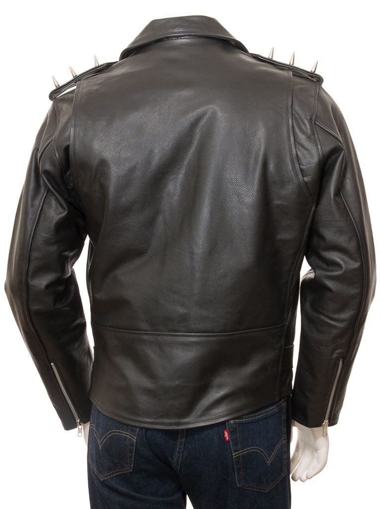Black Fashion Men Biker Leather Jacket