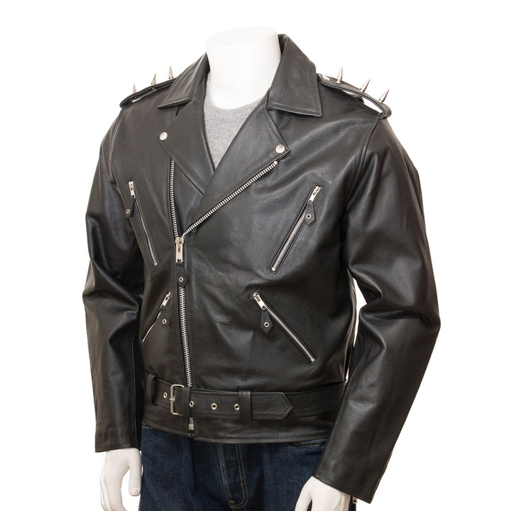 Black Fashion Men Biker Leather Jacket
