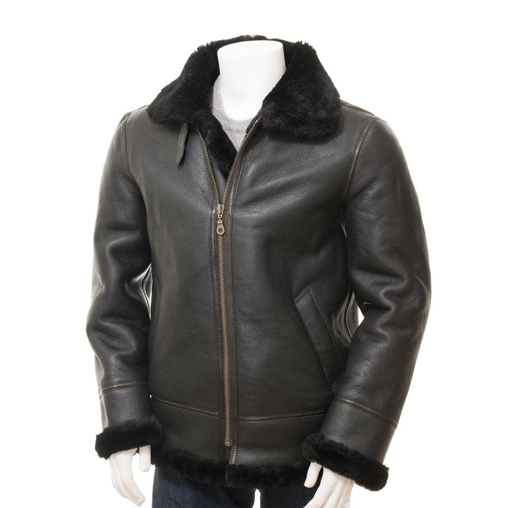 Premium Men Classic Fashion Leather Jacket with Fur Collar