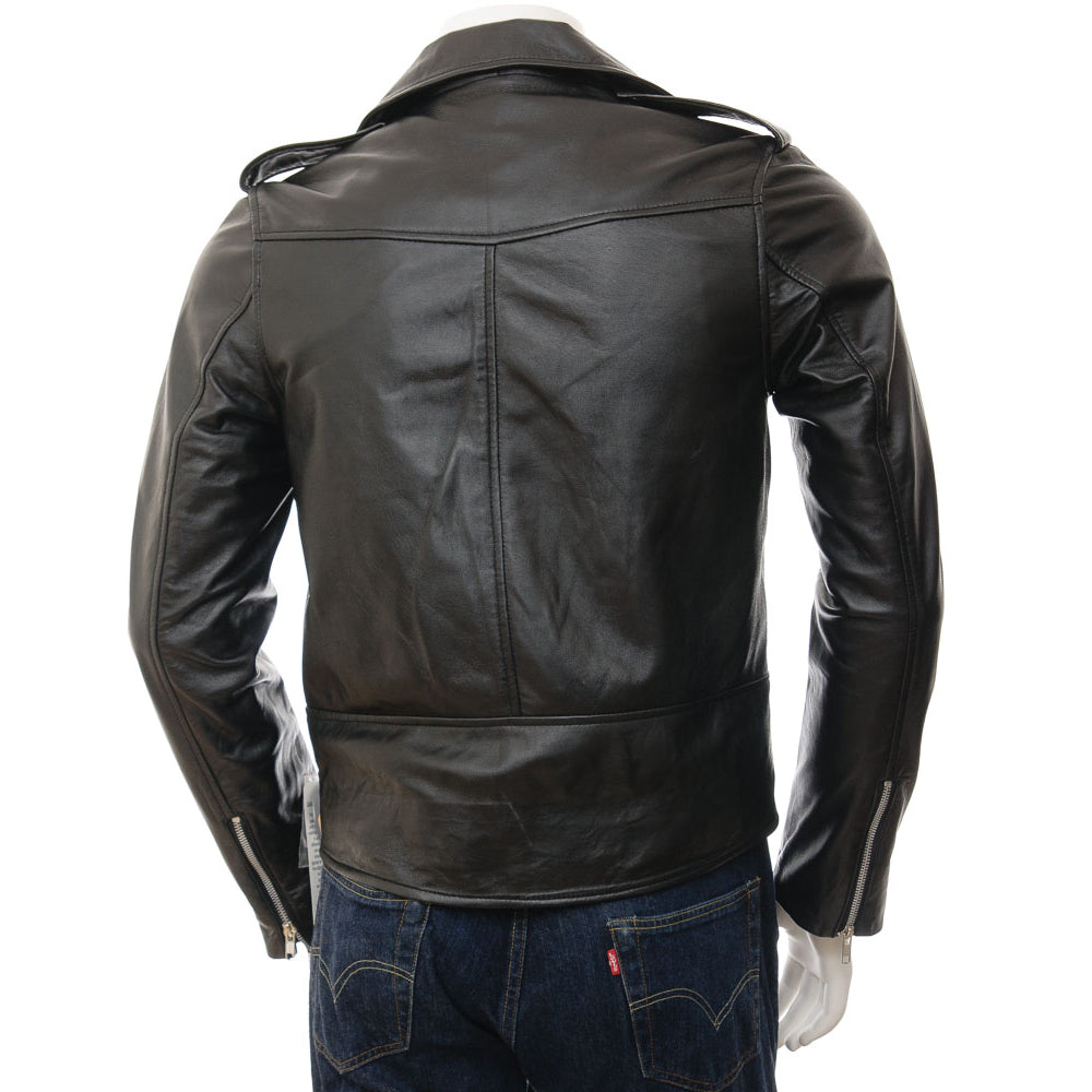 Black Fashion Men Biker Leather Jacket