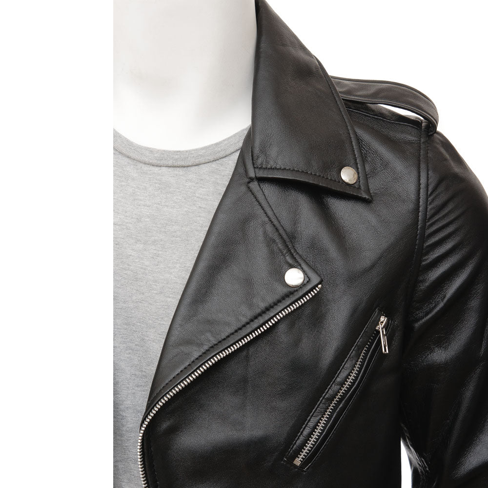 Black Fashion Men Biker Leather Jacket