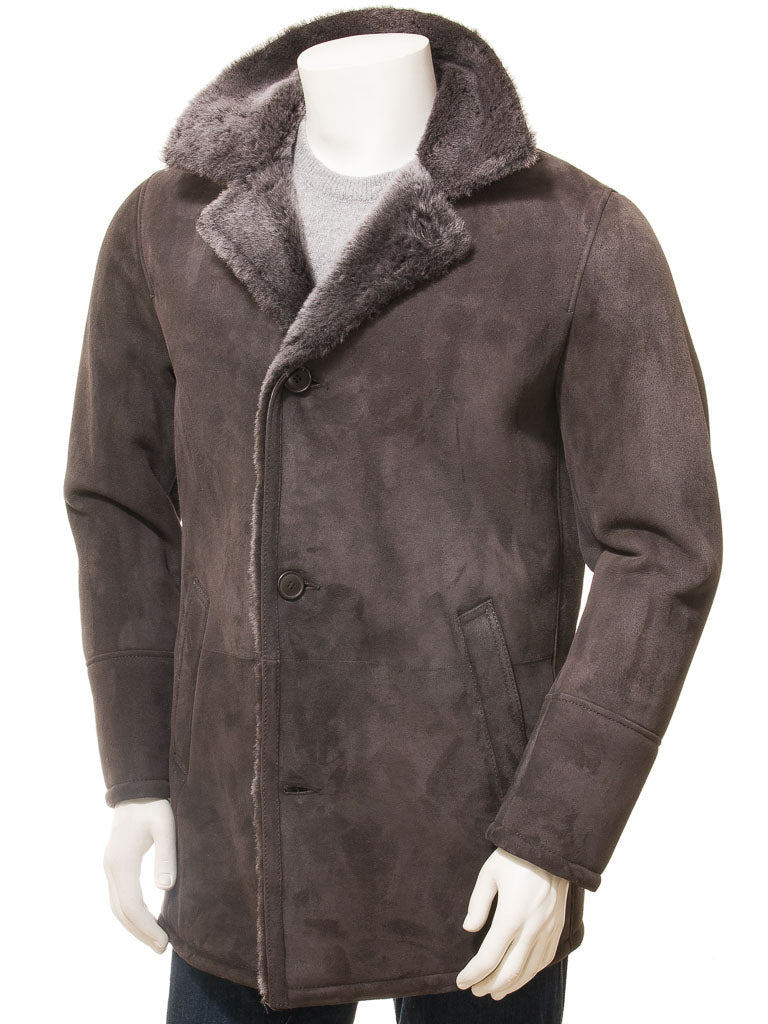 Premium Men Classic Fashion Leather Brown Coat