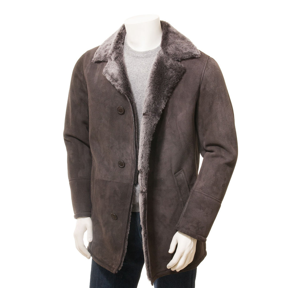 Premium Men Classic Fashion Leather Brown Coat